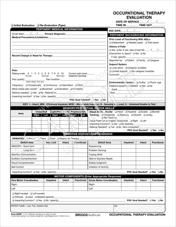 Occupational Therapy Evaluation